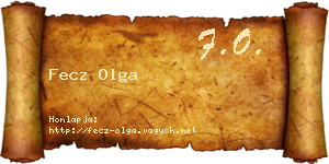 Fecz Olga névjegykártya