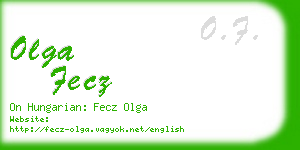 olga fecz business card